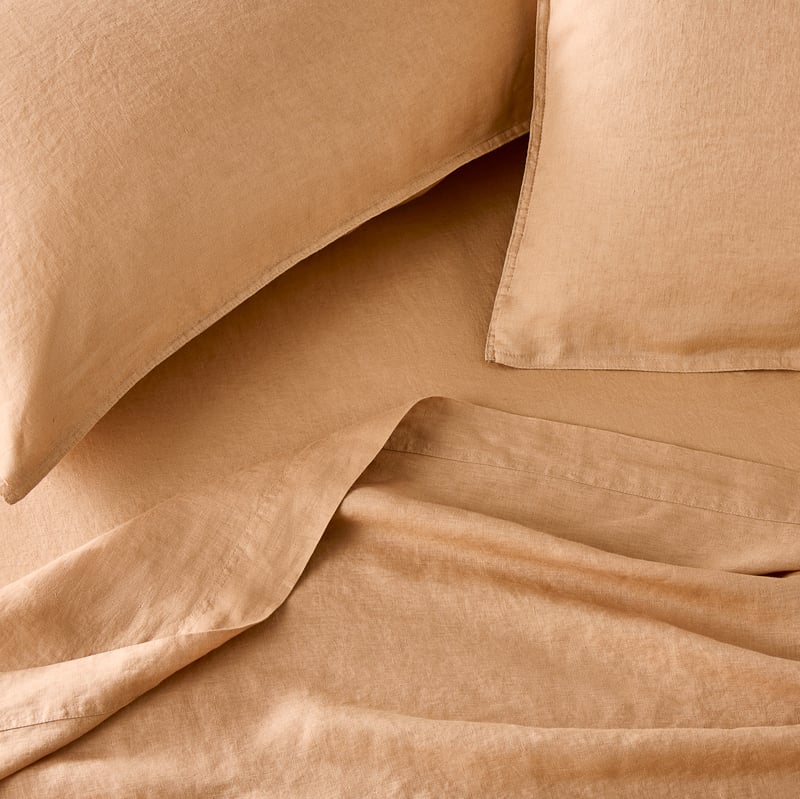 Vintage Washed Linen Egg Shell Sheet Separates