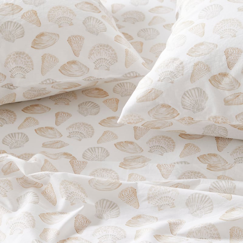 Printed Seashells Natural Sheet Set