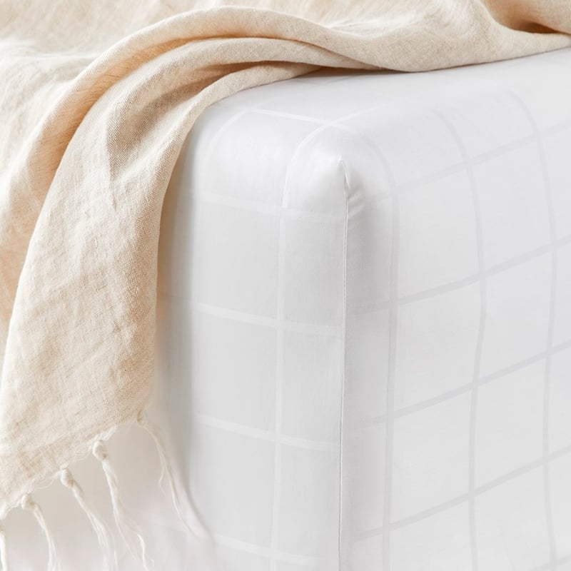 Worlds Softest Cotton White Grid Sheet Separates