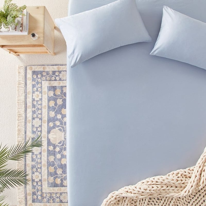 600TC Bamboo Cotton Pastel Blue Sheet Separates