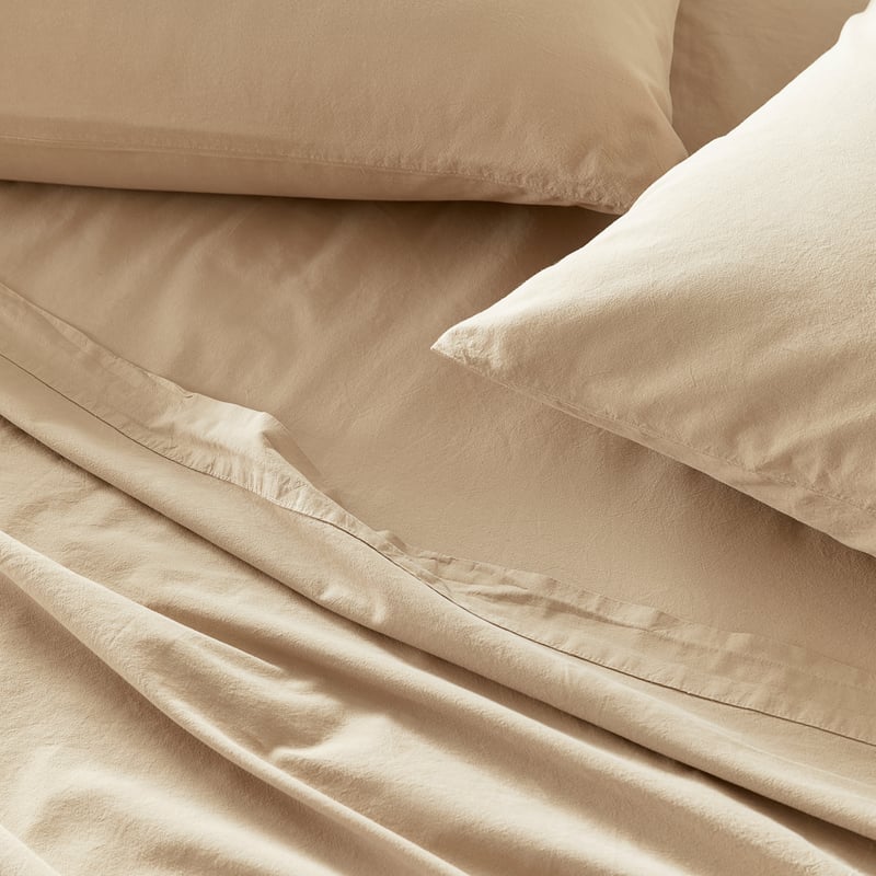 Stonewashed Cotton Sesame Sheet Set