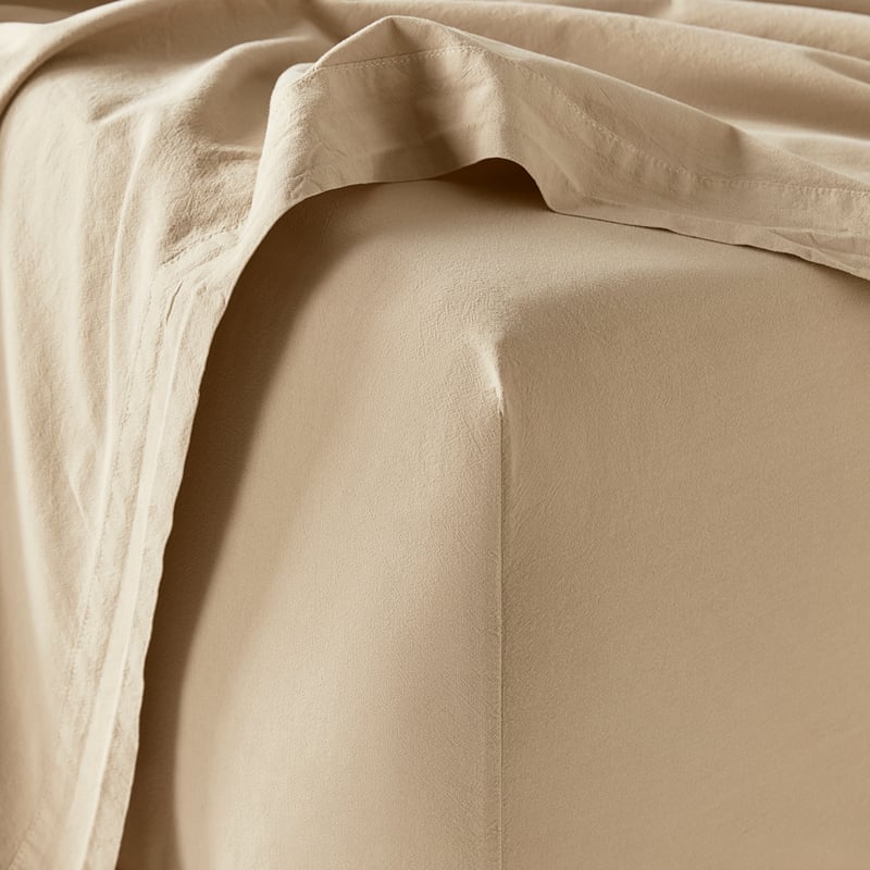 Stonewashed Cotton Sesame Sheet Set
