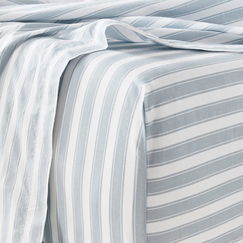 Stonewashed Cotton Provincial Stripe Sheet Separates
