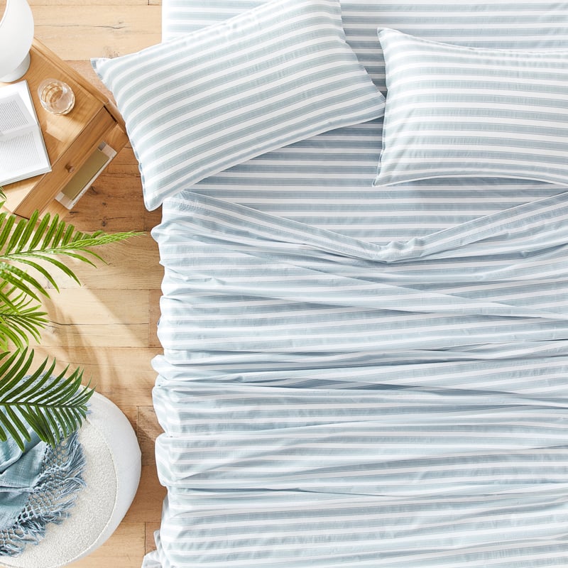 Stonewashed Cotton Provincial Stripe Sheet Set