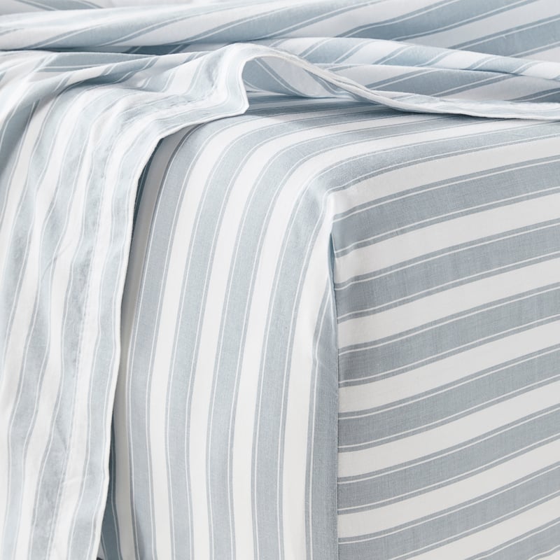 Stonewashed Cotton Provincial Stripe Sheet Set