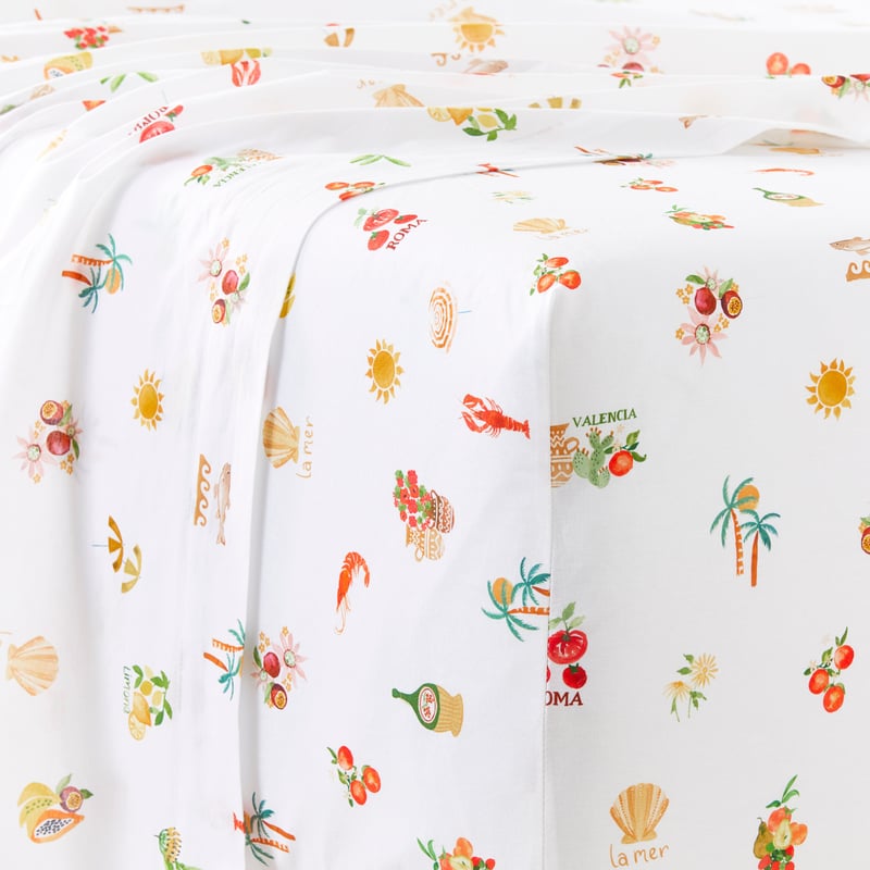 Printed Viva la Vita White Sheet Set