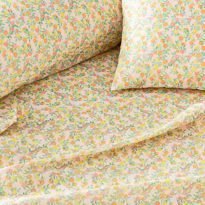 Printed Cutefruit Soft Peach Sheet Set