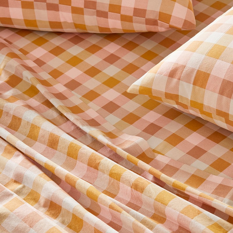Charlie Check Mustard Printed Sheet Set