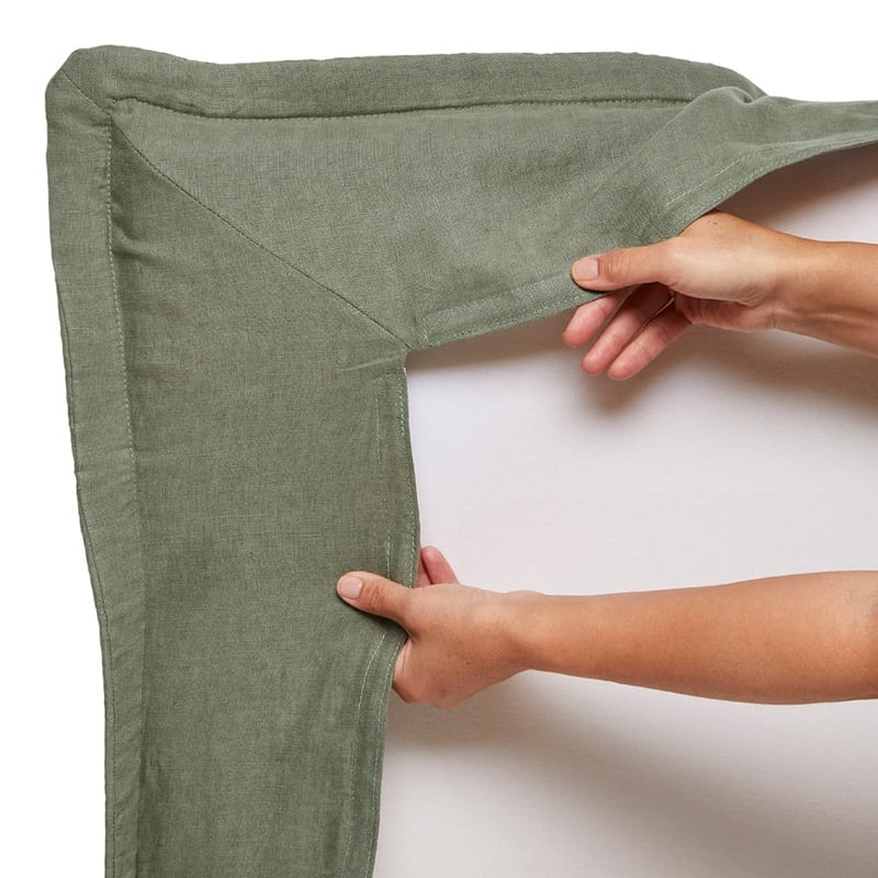 Stockholm Forest Belgian Linen Bedhead Slip Cover