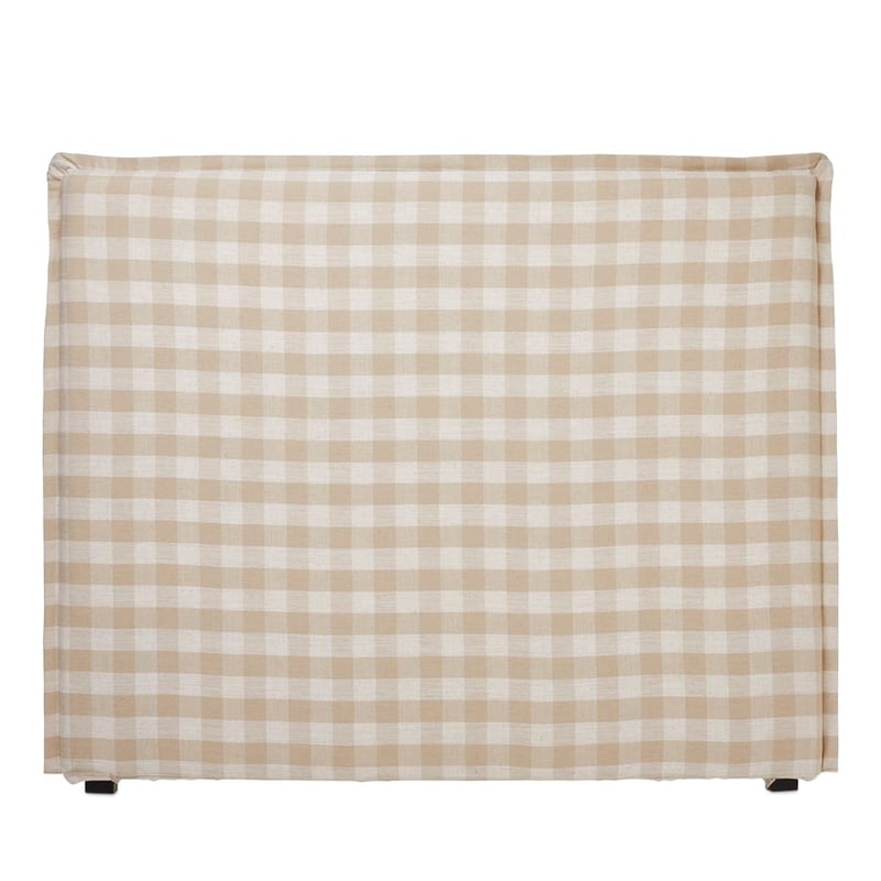 Stockholm Natural Check Bedhead Slip Cover