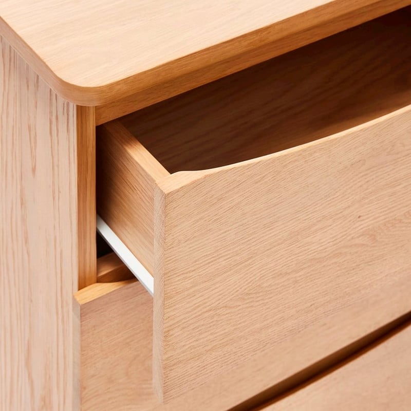 Loudin Oak 3 Drawer Bedside Table 