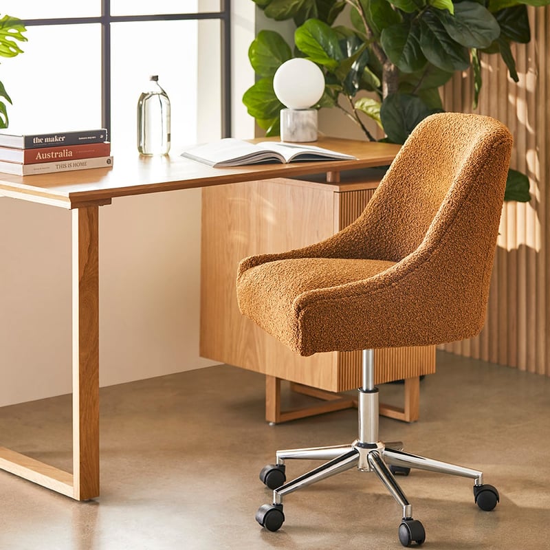 Neville Cedar Boucle Desk Chair