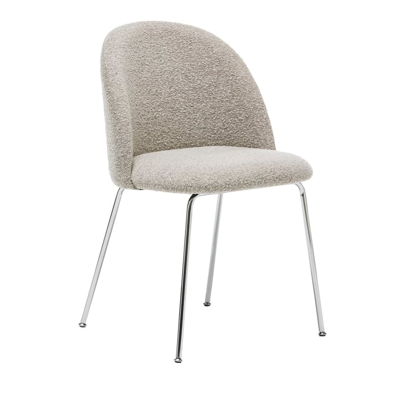 Otis Dove Boucle & Chrome Dining Chair Set of 2