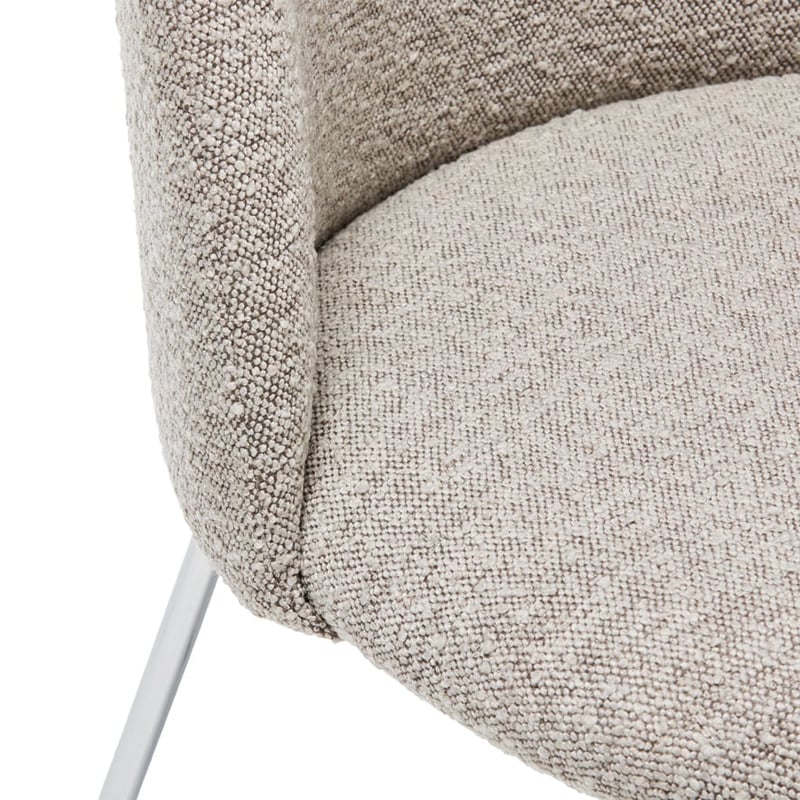 Otis Dove Boucle & Chrome Dining Chair Set of 2