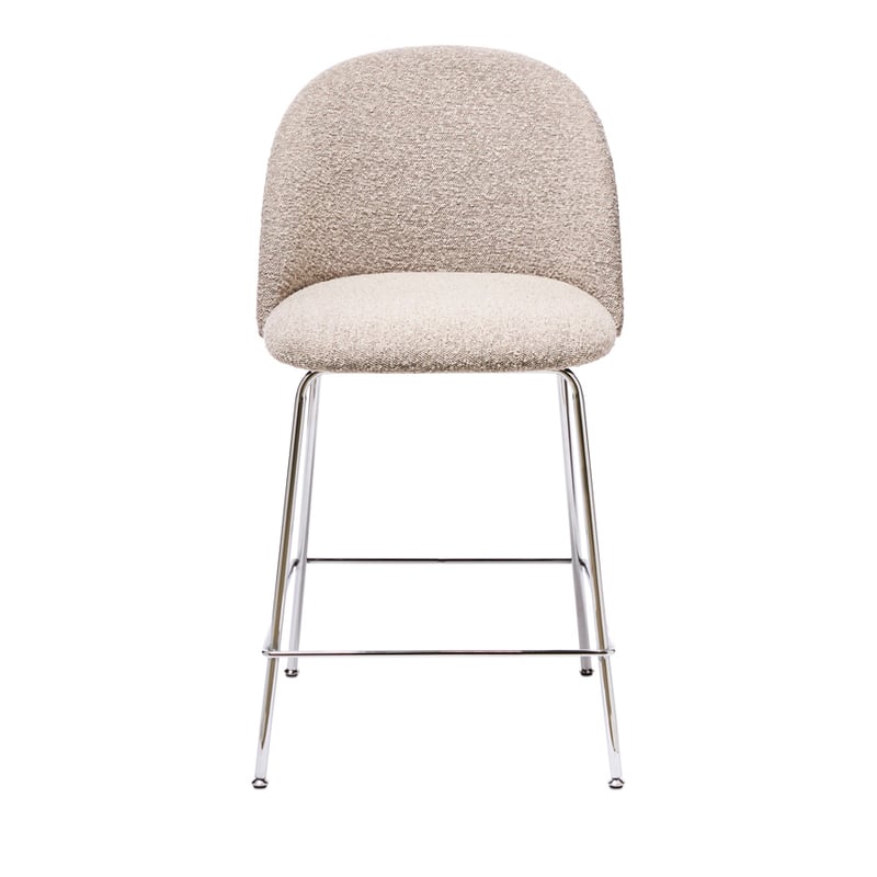 Otis Dove Boucle & Chrome Counter Stool