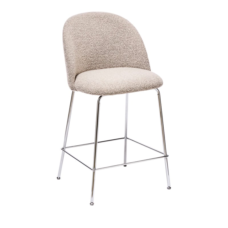 Otis Dove Boucle & Chrome Counter Stool