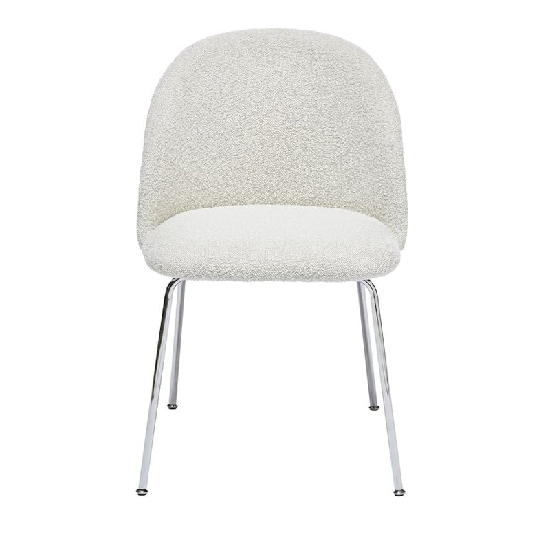 Otis Snow Boucle & Chrome Dining Chair Set of 2 