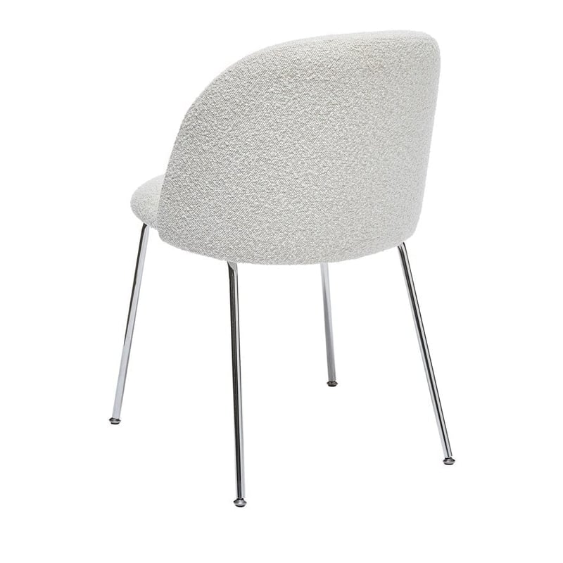 Otis Snow Boucle & Chrome Dining Chair Set of 2 