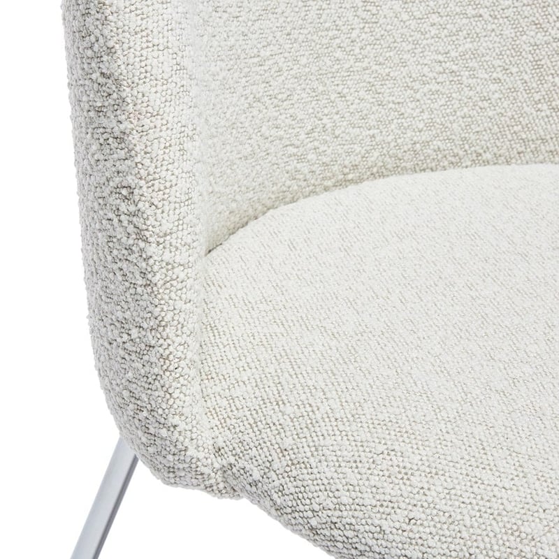 Otis Snow Boucle & Chrome Dining Chair Set of 2 