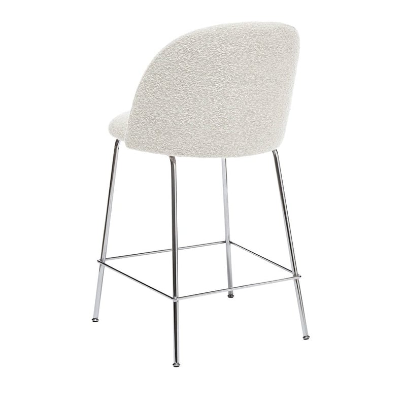 Otis Snow Boucle & Chrome Counter Stool