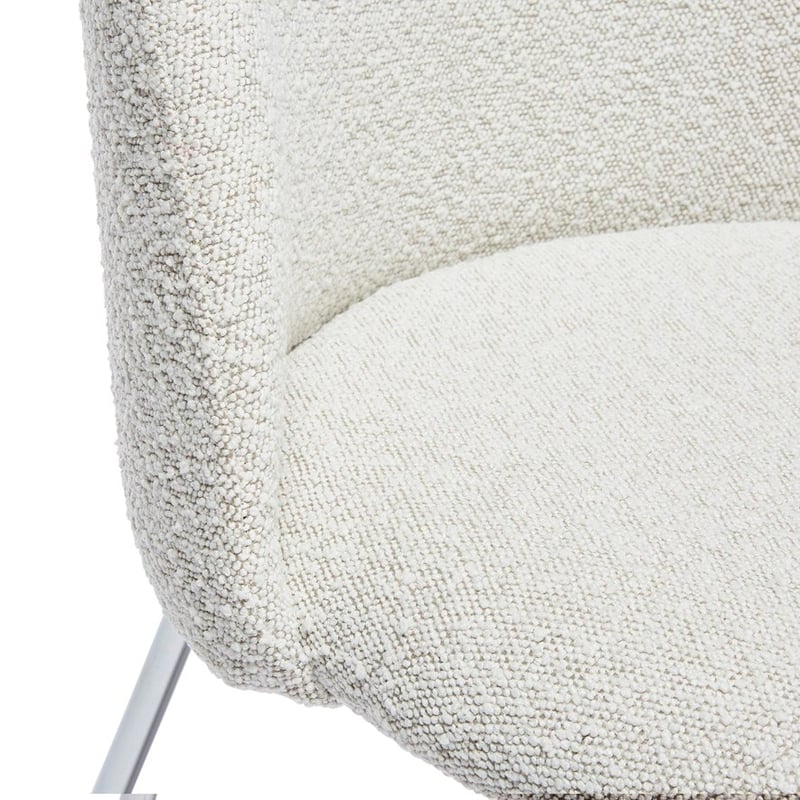 Otis Snow Boucle & Chrome Counter Stool