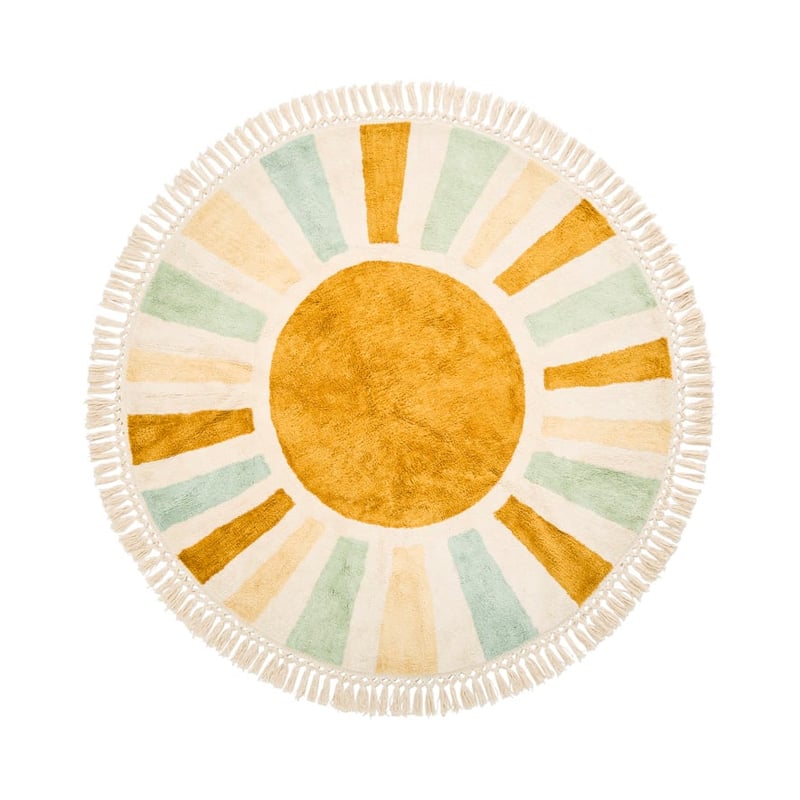 Retro Sun Sage & Ochre Multi Round Rug