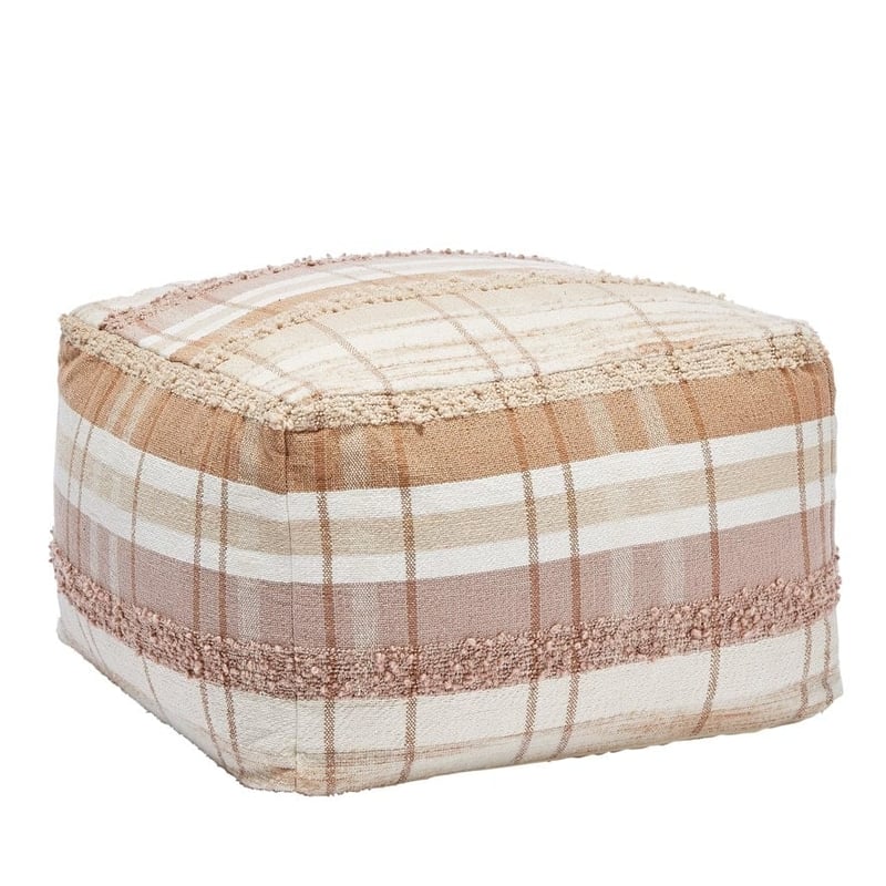 Delilah Natural & Blush Pouf