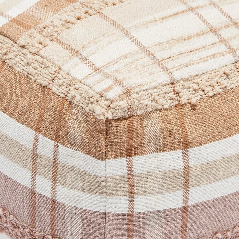 Delilah Natural & Blush Pouf