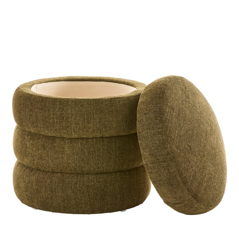 Memphis Olive Storage Ottoman