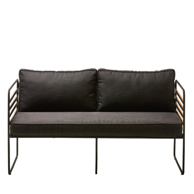 Torino Charcoal & Black Metal Outdoor 2 Seater Chair