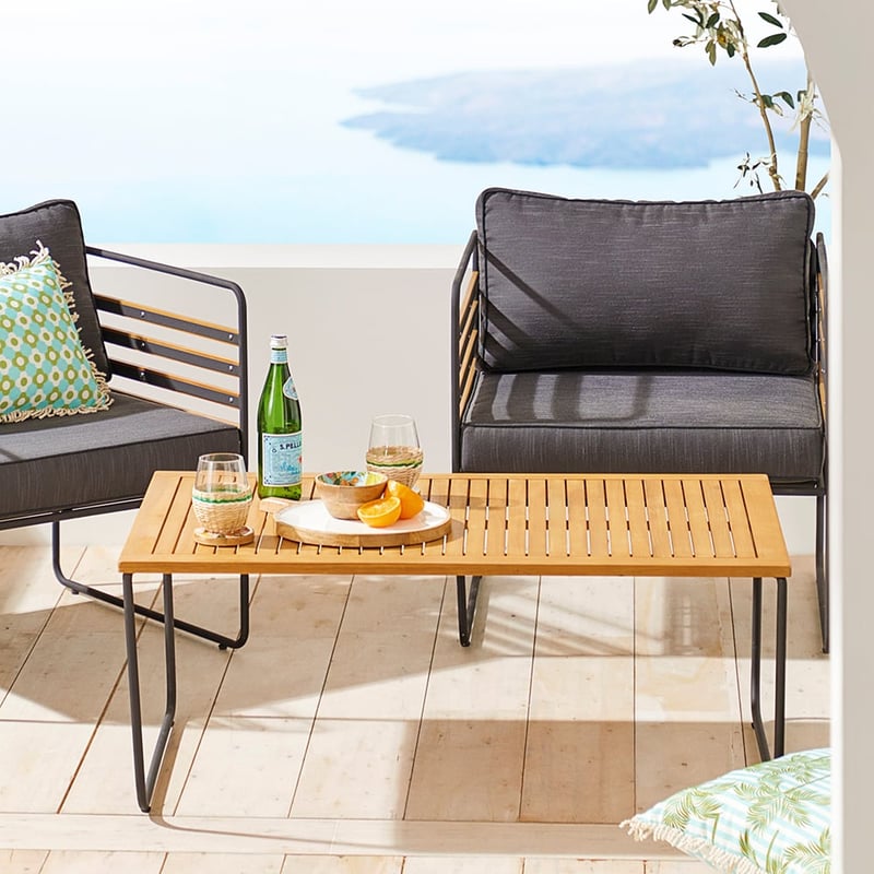 Torino Charcoal & Black Metal Outdoor Coffee Table