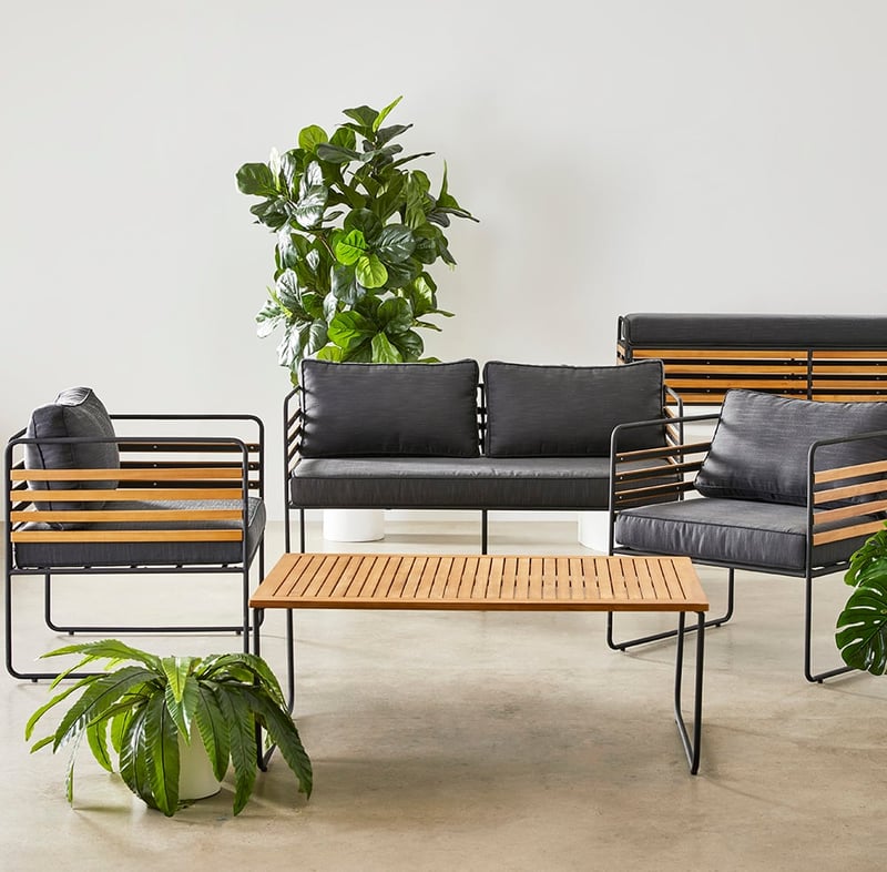 Torino Charcoal & Black Metal Outdoor Coffee Table