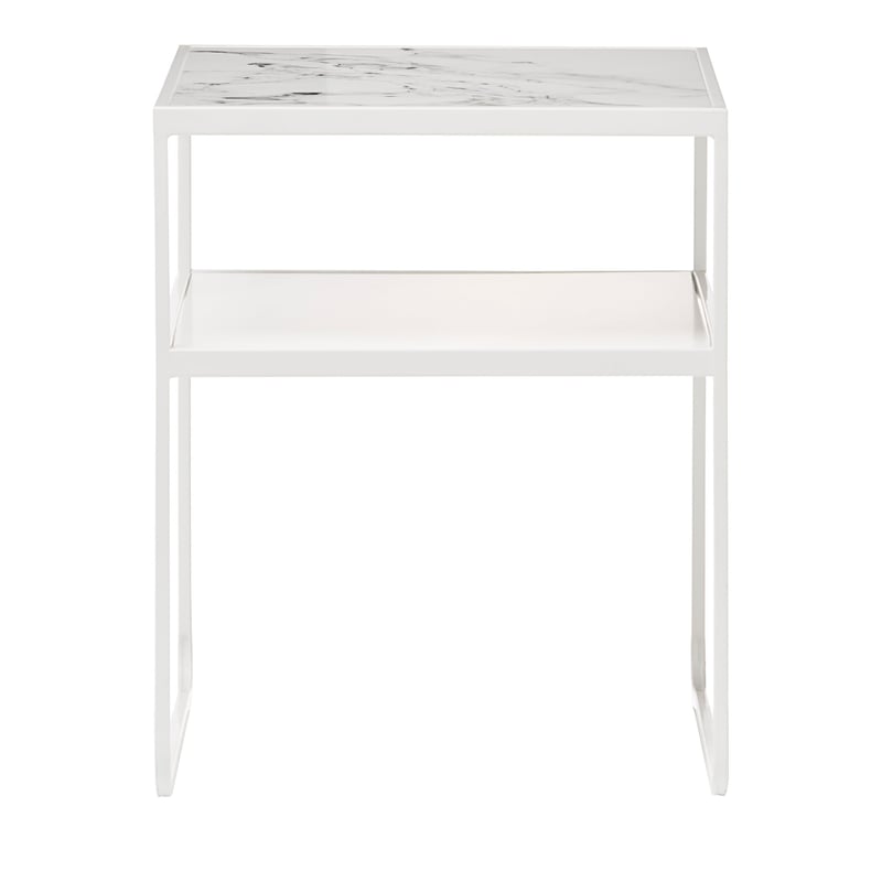 Eleni White & Marble Side Table