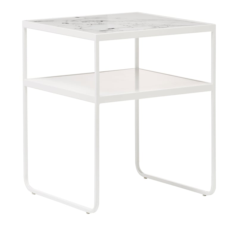 Eleni White & Marble Side Table