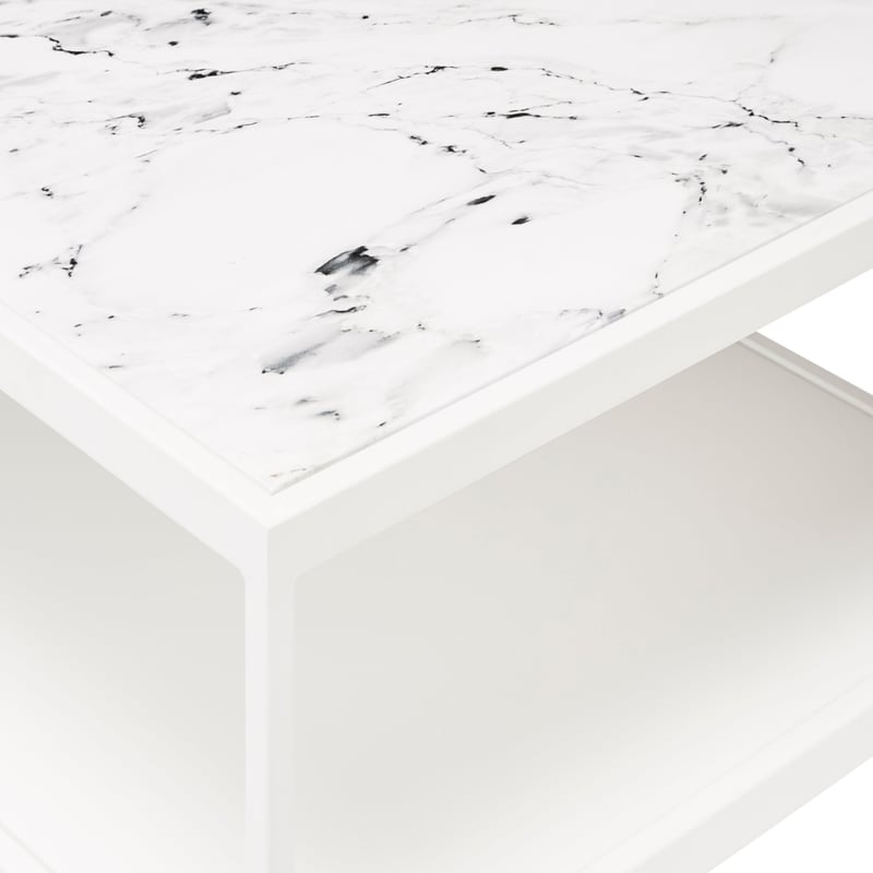 Eleni White & Marble Side Table