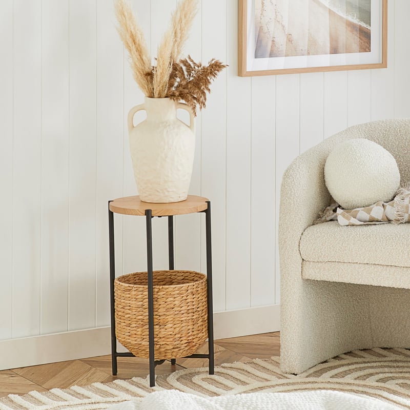 Geneva Natural & Black Side Table