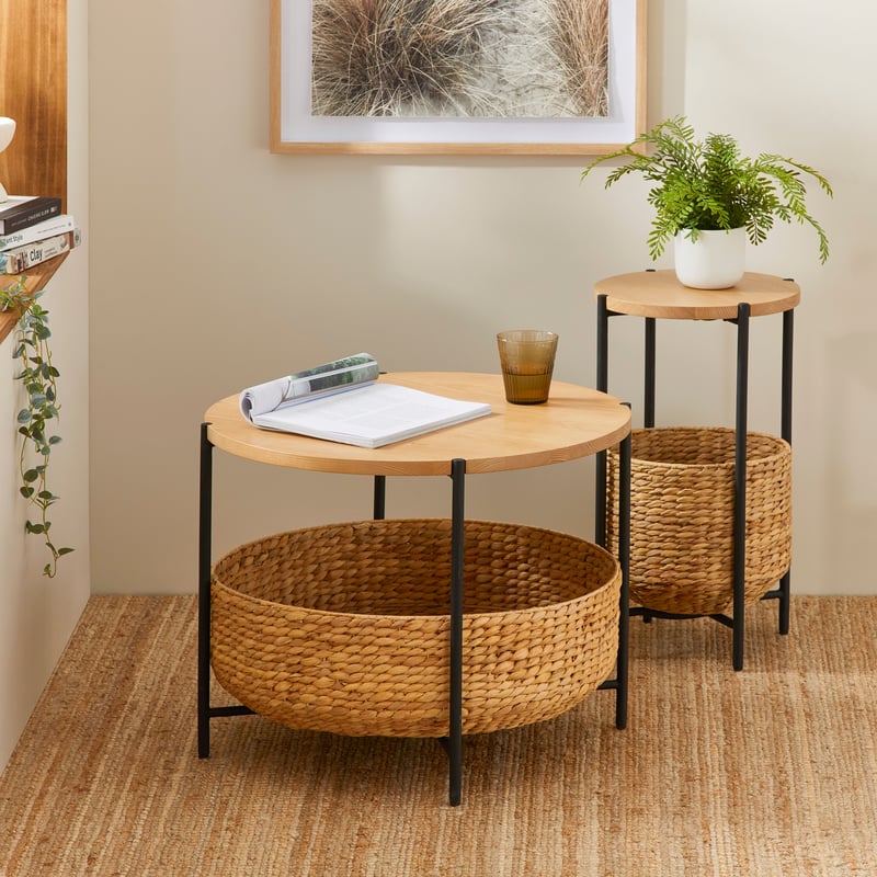 Geneva Natural & Black Side Table
