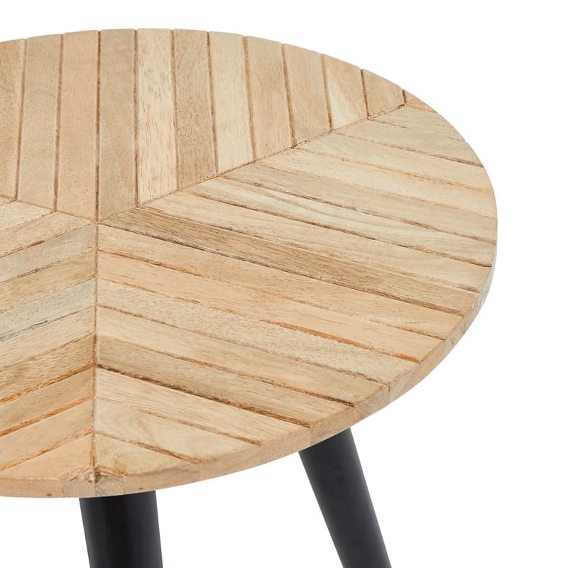 Orion Natural & Black Metal Side Table