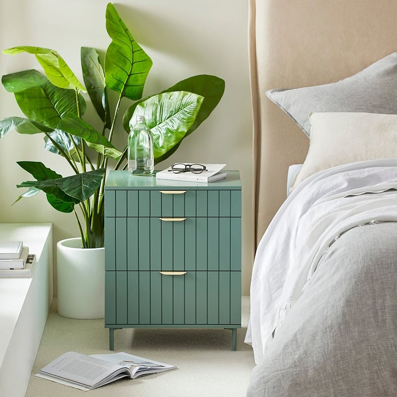 Manhattan Sage 3 Drawer Side Table