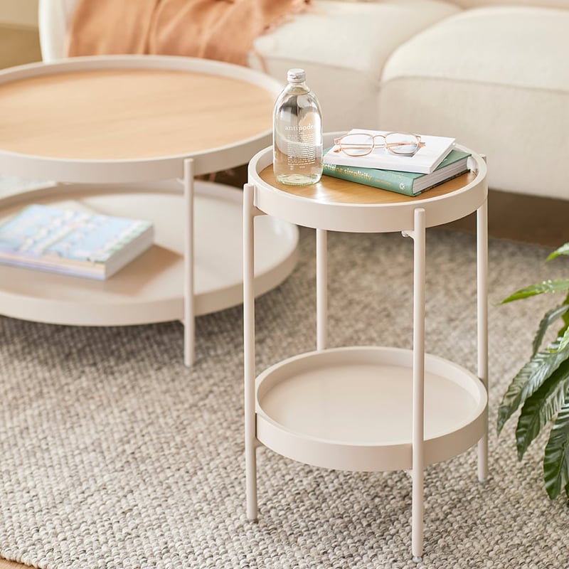 Surrey Oak & Fawn Side Table