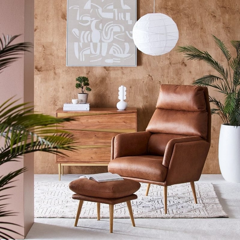 Henrick Brandy Chair & Foot Rest