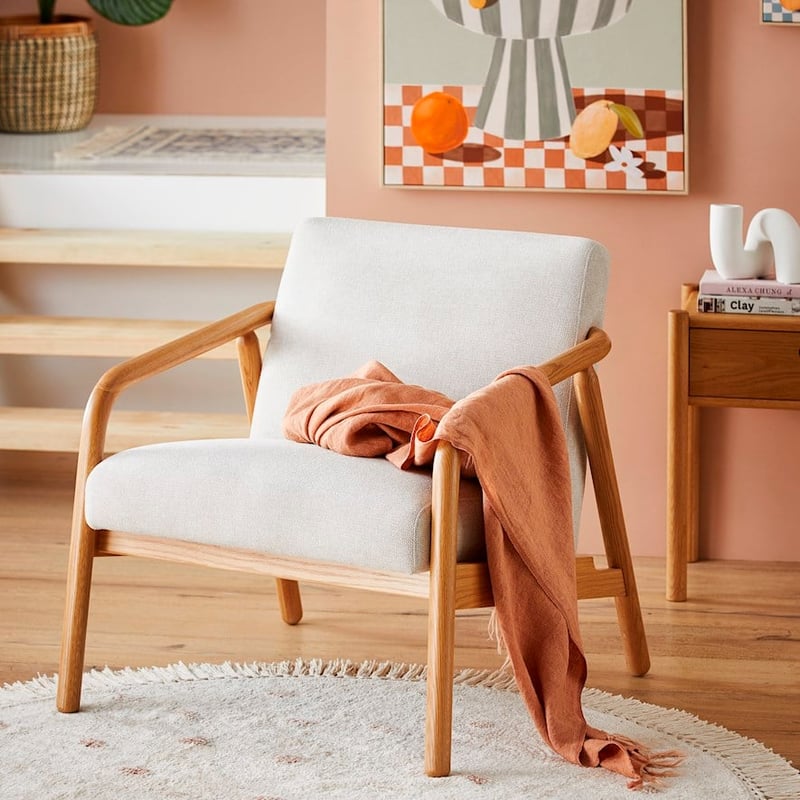 Mackay Oak & Natural Lounge Chair