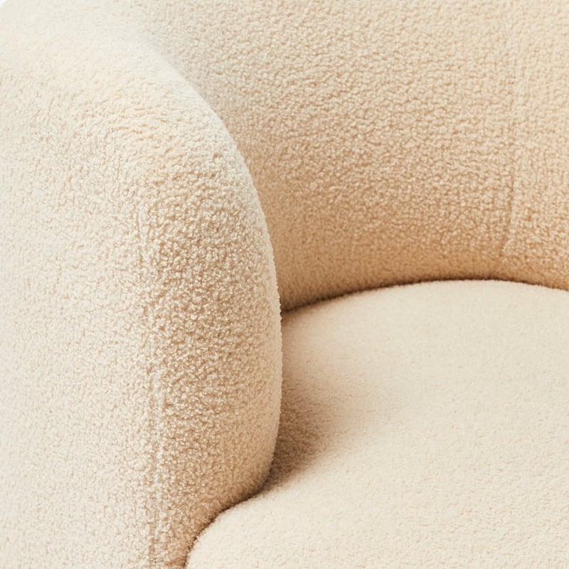 Elements Cream Teddy 1 Seater Sofa