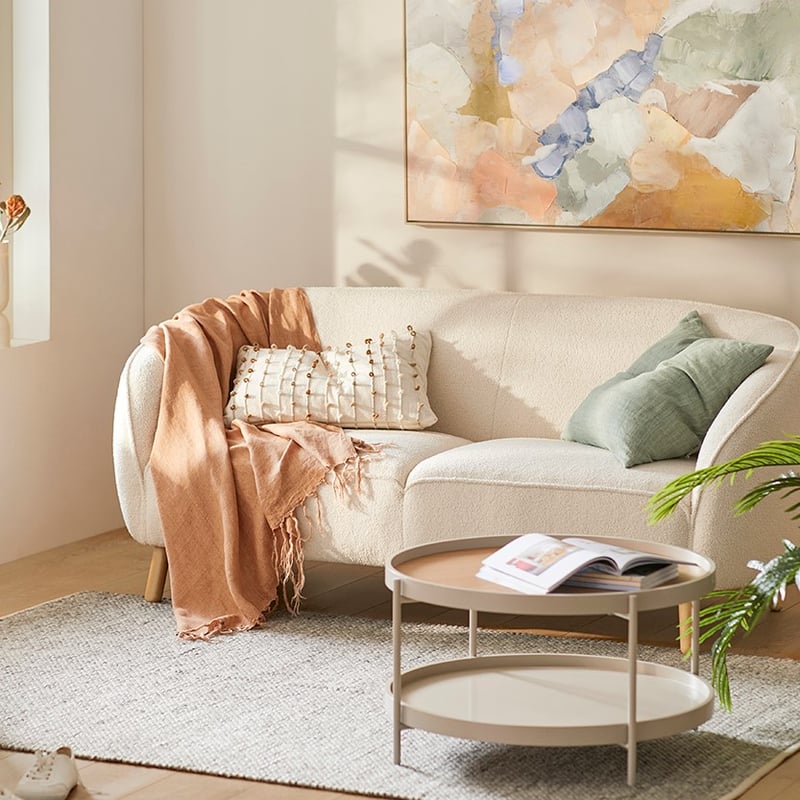 Juliette Vanilla Teddy 2.5 Seater Sofa