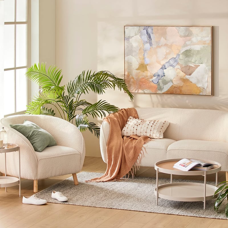 Juliette Vanilla Teddy 1 Seater Sofa