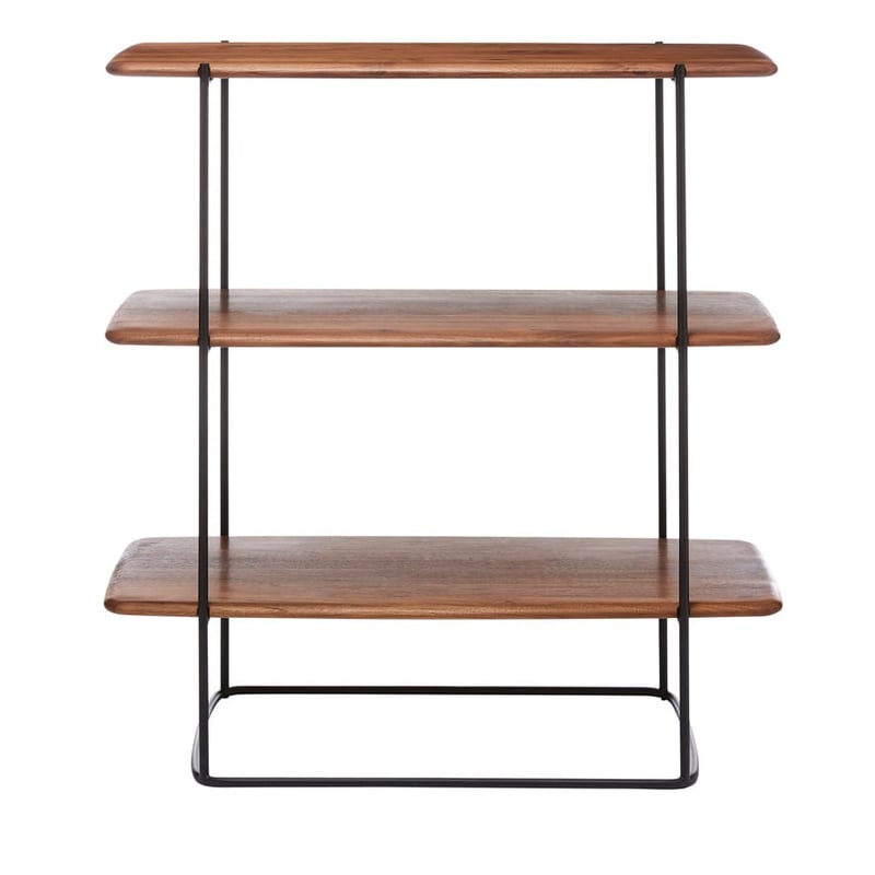 Hayward Walnut & Metal Single 3 Tier Shelving