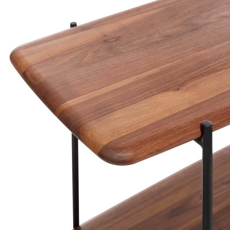 Hayward Walnut & Metal Single 3 Tier Shelving