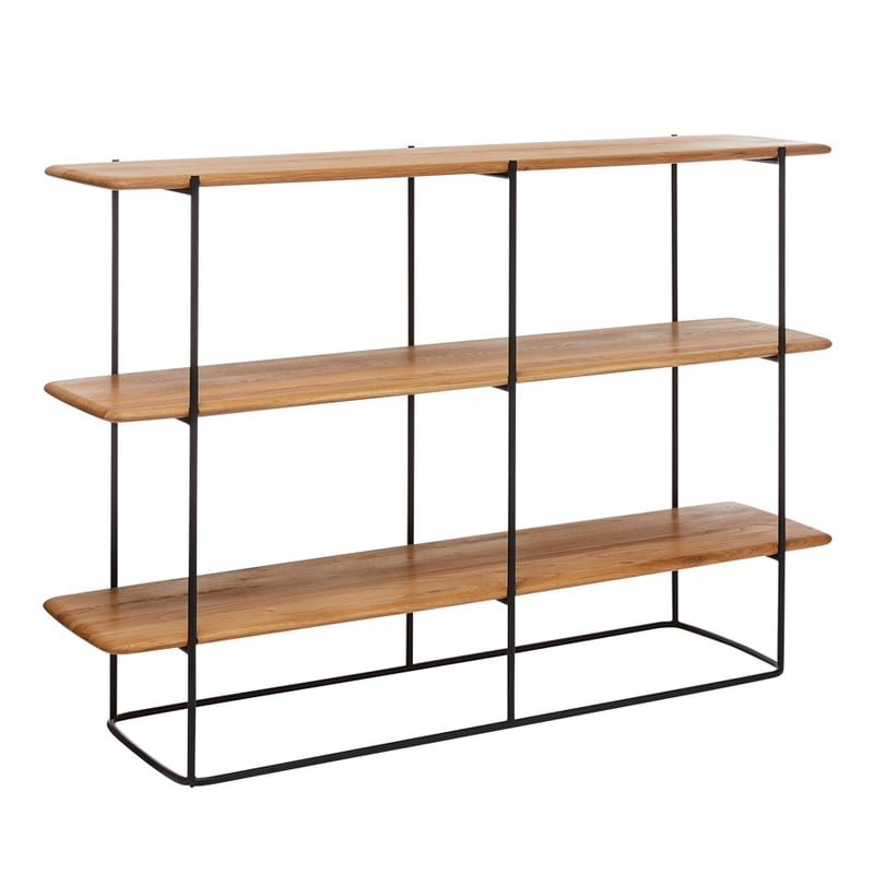 Hayward Oak & Metal Double 3 Tier Shelving