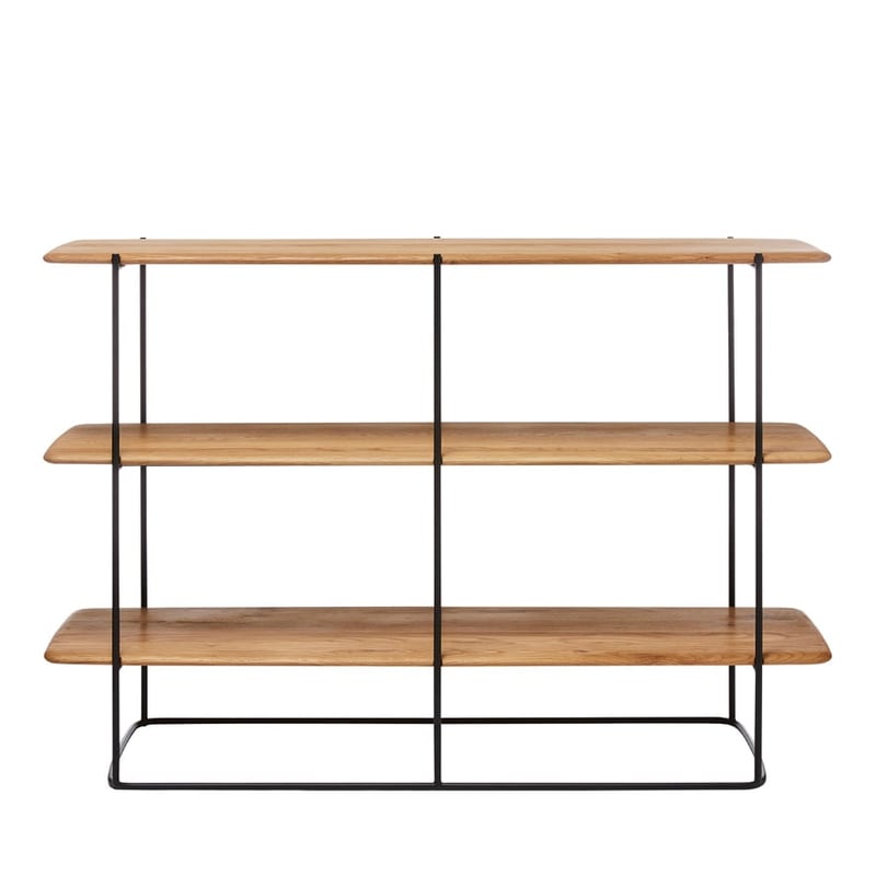 Hayward Oak & Metal Double 3 Tier Shelving
