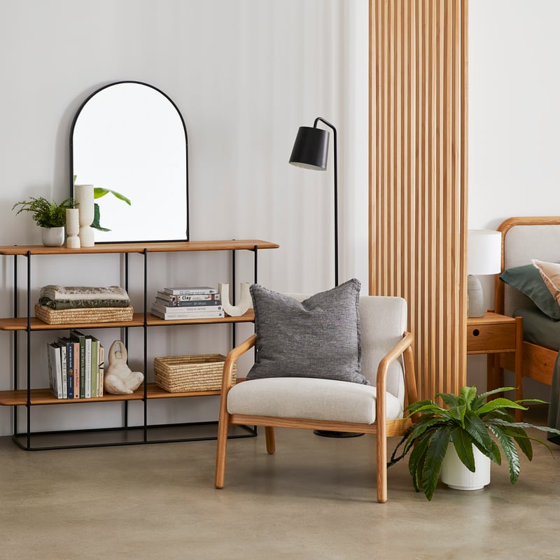 Hayward Oak & Metal Double 3 Tier Shelving